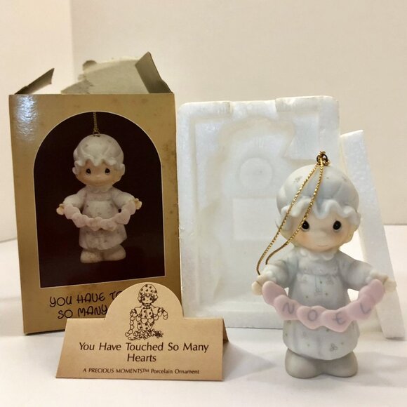 Precious Moments Ornament Granma & Cat Mom & Baby Stroller Touched Hearts Set 3 - Picture 9 of 13